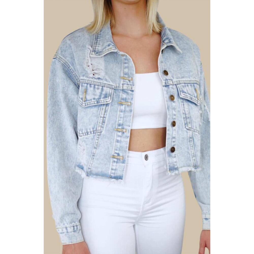 NEW RIVALRY RUNWAY clemson tigers perfect match denim jacket in light wash